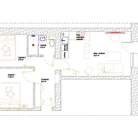 Apartament 3 Pokoje Balkon 50m2 Wyposazone Parking * Wroclaw